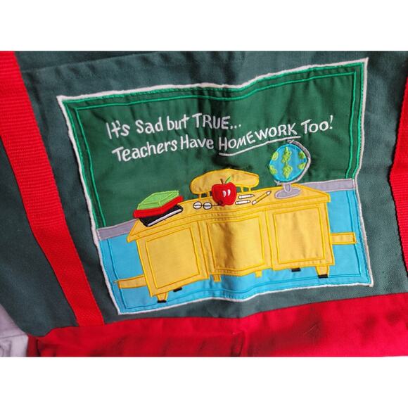 Vintage Teacher Tote Bag Teachers Have Homework Too Aplica Classroom Design - Picture 2 of 8